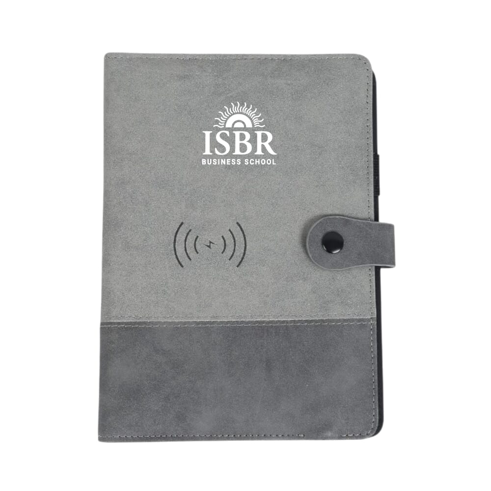 Fuzo Nimble 8000 mAh Power Bank Notebook with 15W Wireless Charger- Grey